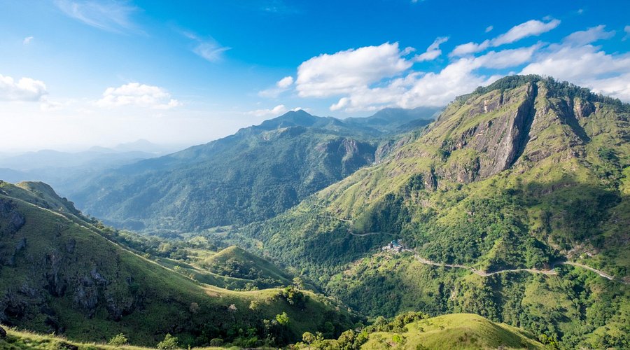 Panoramic view across Ella Gap and mountain ranges from Little Adam's Peak